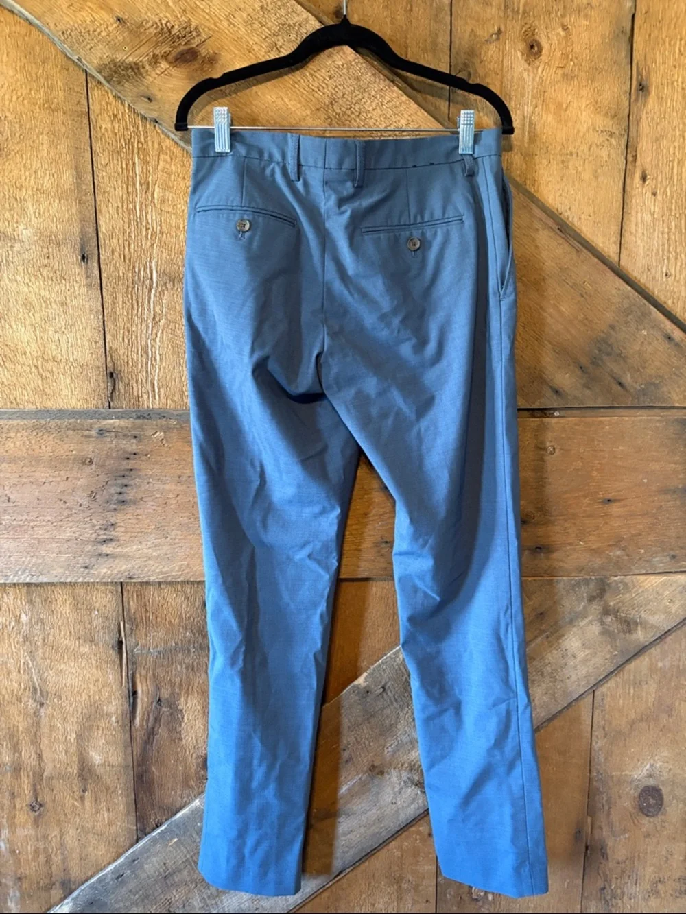 J. Crew Thompson Slate Blue Men Tapered Dress Pants 29x32 Slim Flat‎ Front